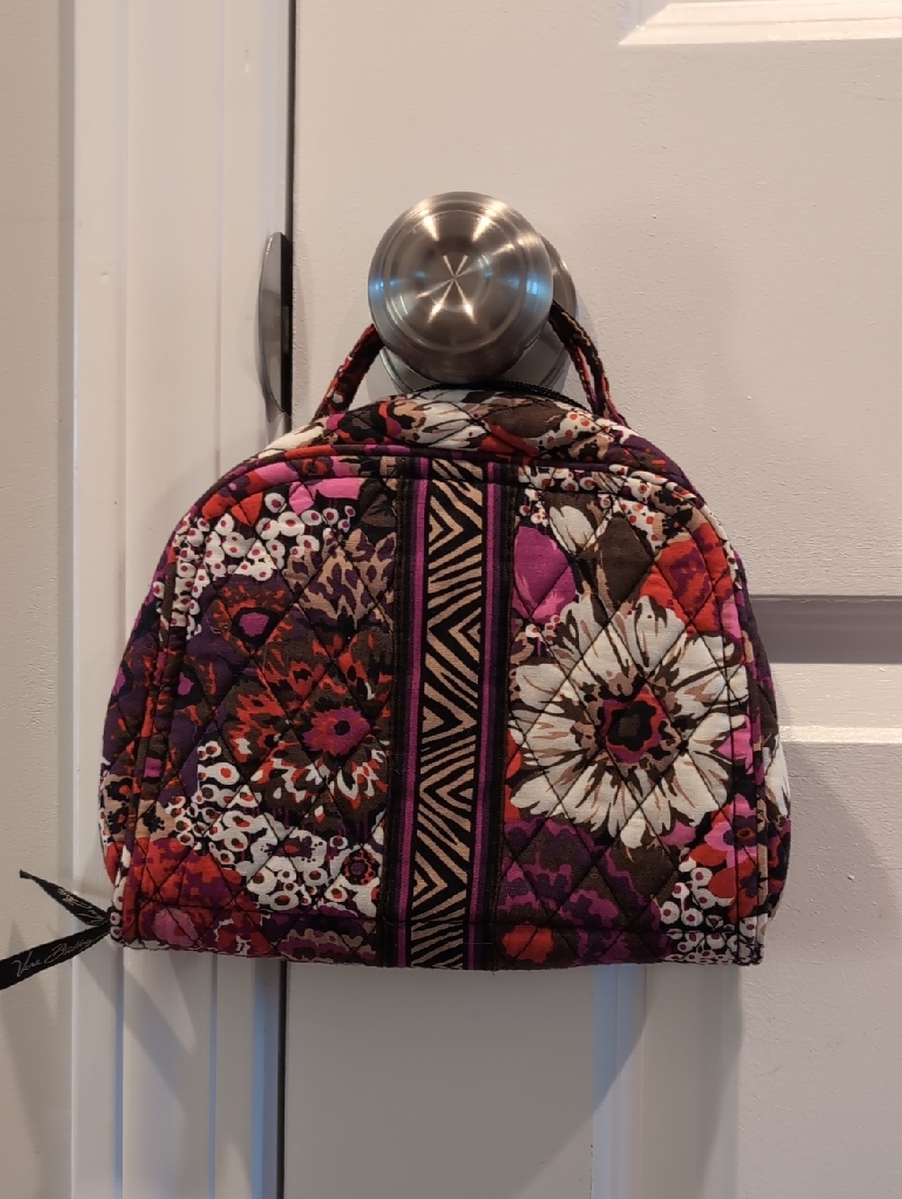Vera Bradley Quilted Floral Jewelry Organizer Bag - Pink & Brown